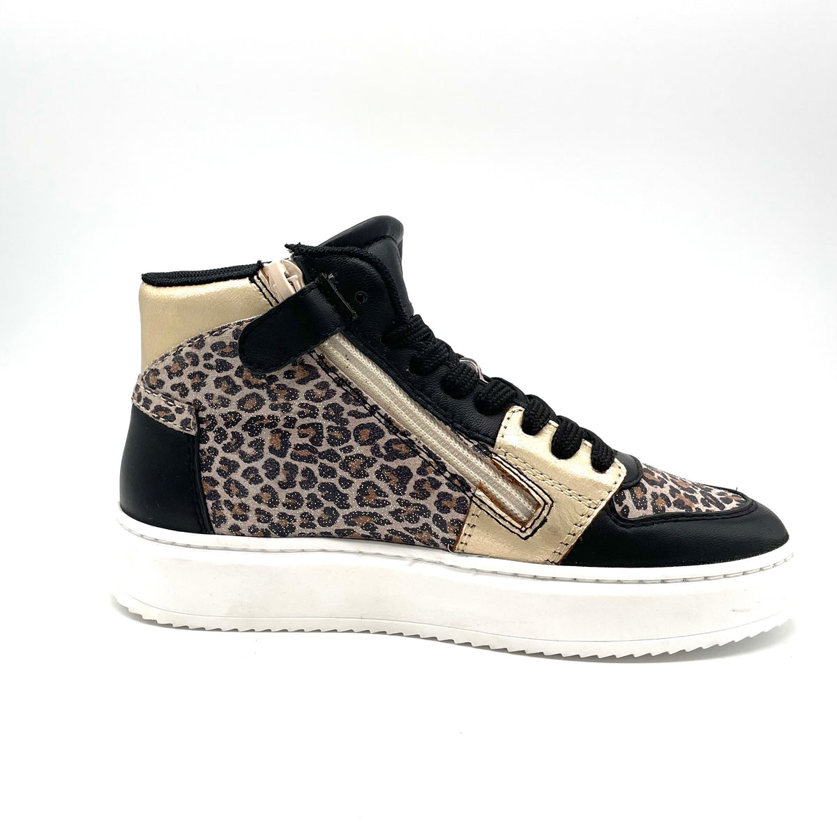 Bam sneaker mid Leopard/platina