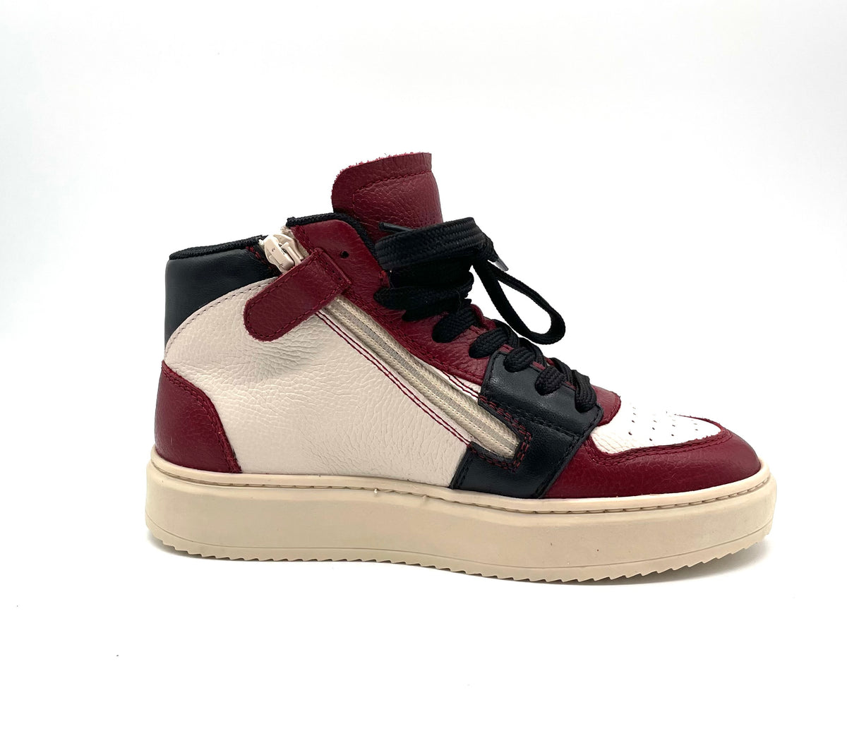 Bam sneaker mid Bordeaux/panna/black