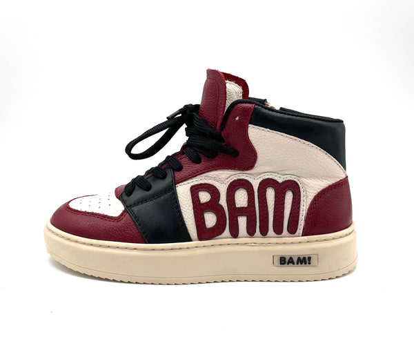 Bam sneaker mid Bordeaux/panna/black