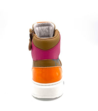 Bam sneaker hoog Petrol slime/camel combi