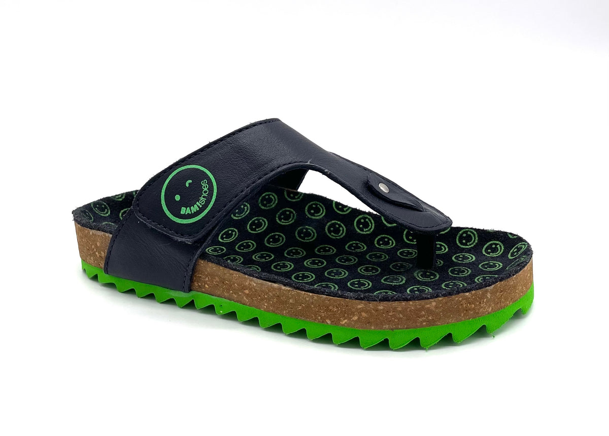 Bam slippers Dark blue/green fluor