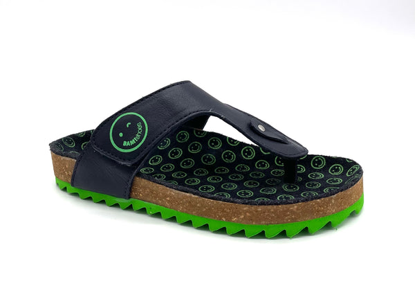 Bam slippers Dark blue/green fluor