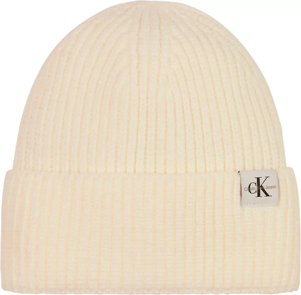 Monogram rib beanie