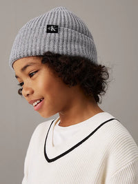 Monogram rib beanie