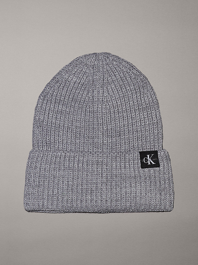 Monogram rib beanie