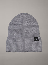 Monogram rib beanie
