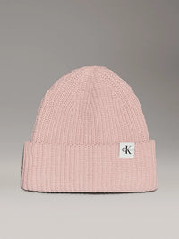 Monogram rib beanie