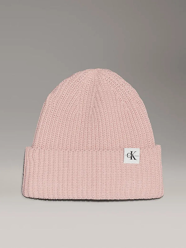 Monogram rib beanie