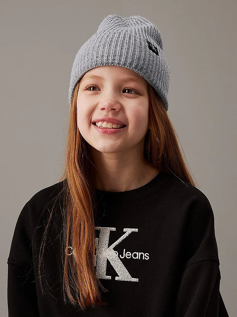 Monogram rib beanie