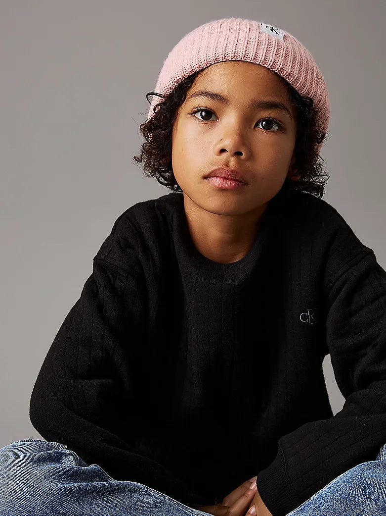 Monogram rib beanie