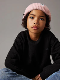 Monogram rib beanie