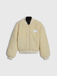 Reversible teddy aop bomber