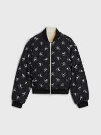 Reversible teddy aop bomber