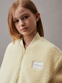 Reversible teddy aop bomber