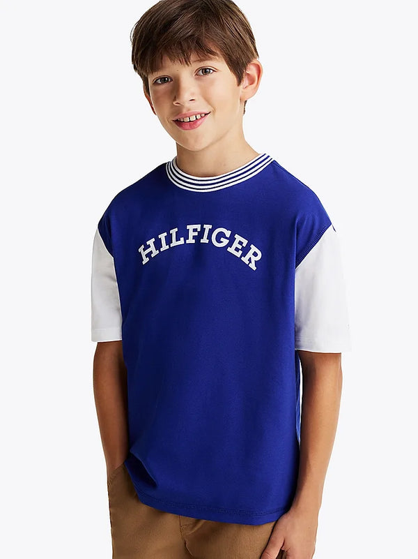 Tommy Monotype flock t-shirt Wedge blue / white
