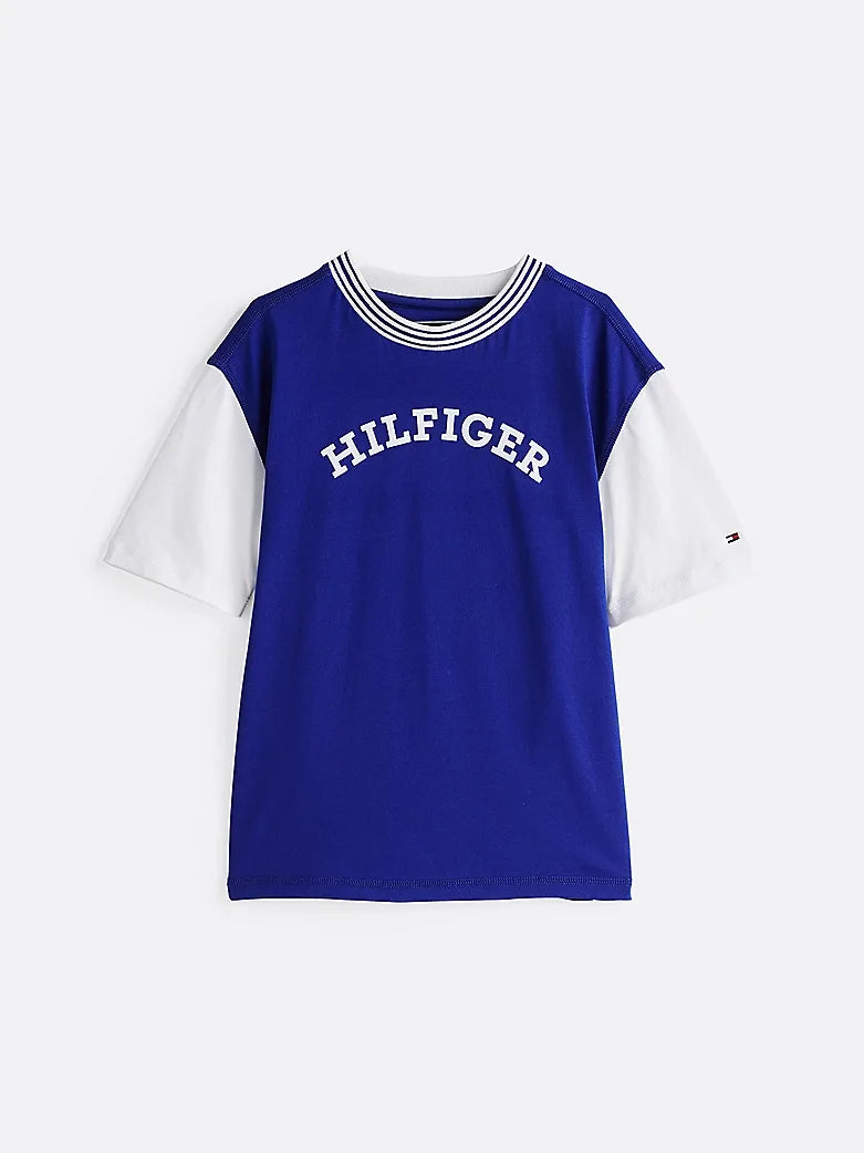 Tommy Monotype flock t-shirt Wedge blue / white