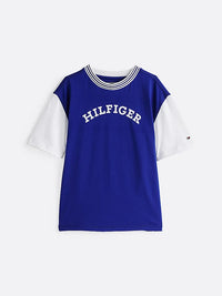 Tommy Monotype flock t-shirt Wedge blue / white