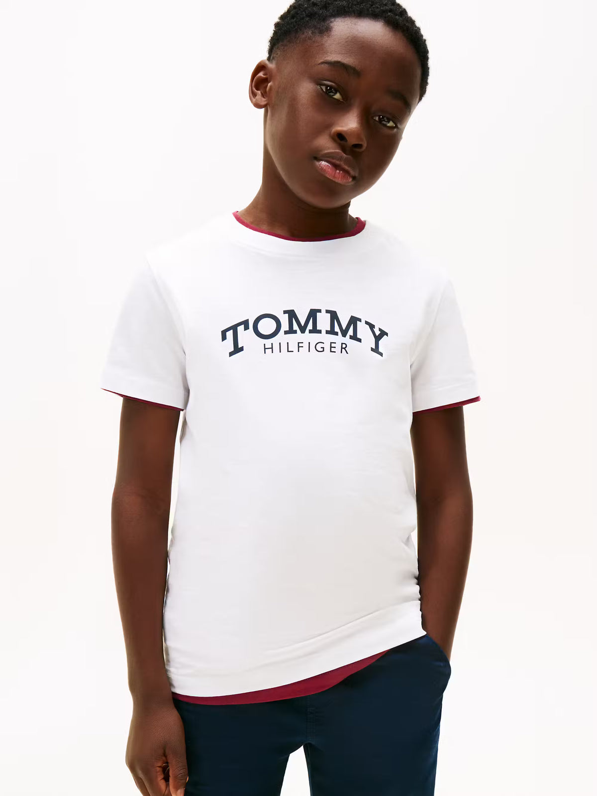 Monotype print graphic t-shirt