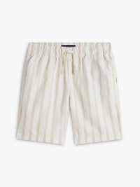 Relaxed linen blend stripe short