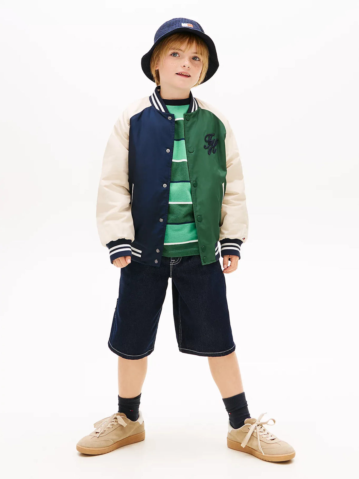 TH Script graphic bomber jacket