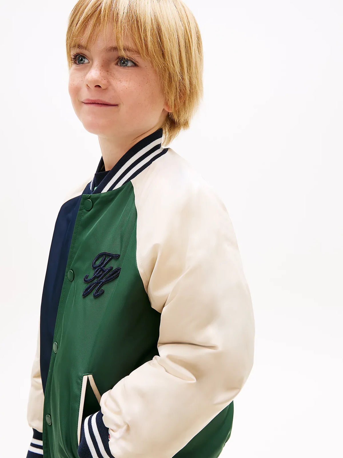 TH Script graphic bomber jacket
