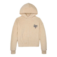 TH script velour hoodie