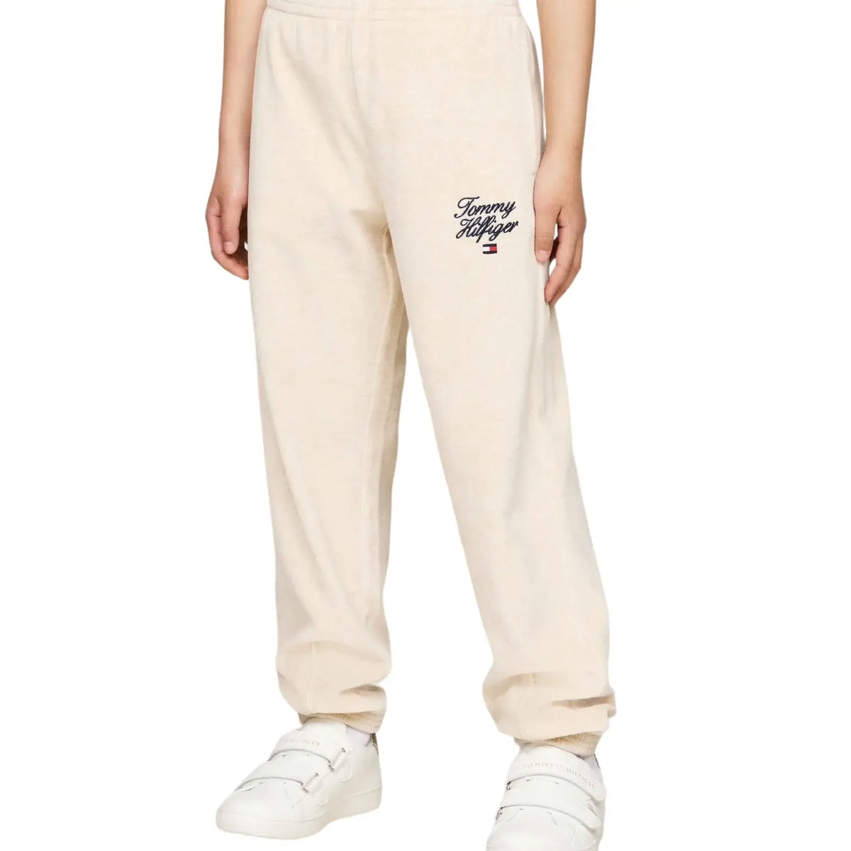 TH script velour pants