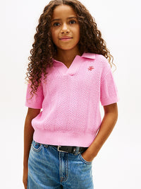Tommy Crochet stitch top Rose petal