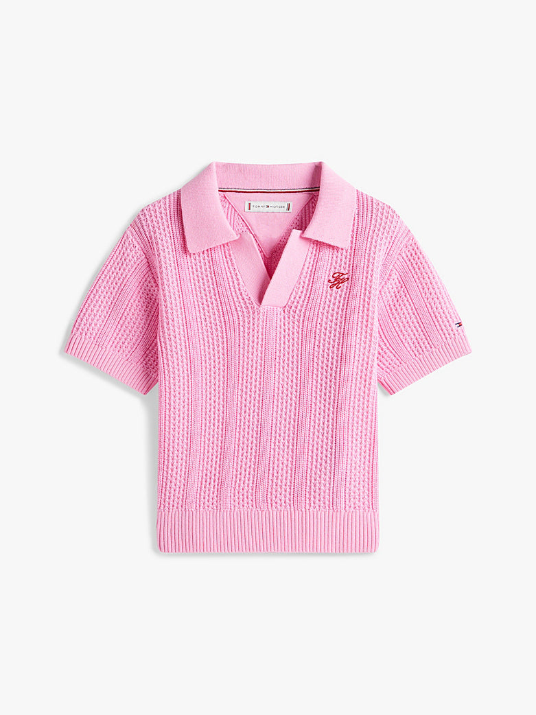 Tommy Crochet stitch top Rose petal