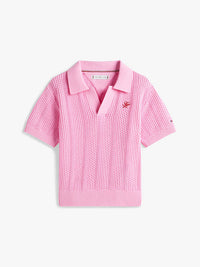 Tommy Crochet stitch top Rose petal