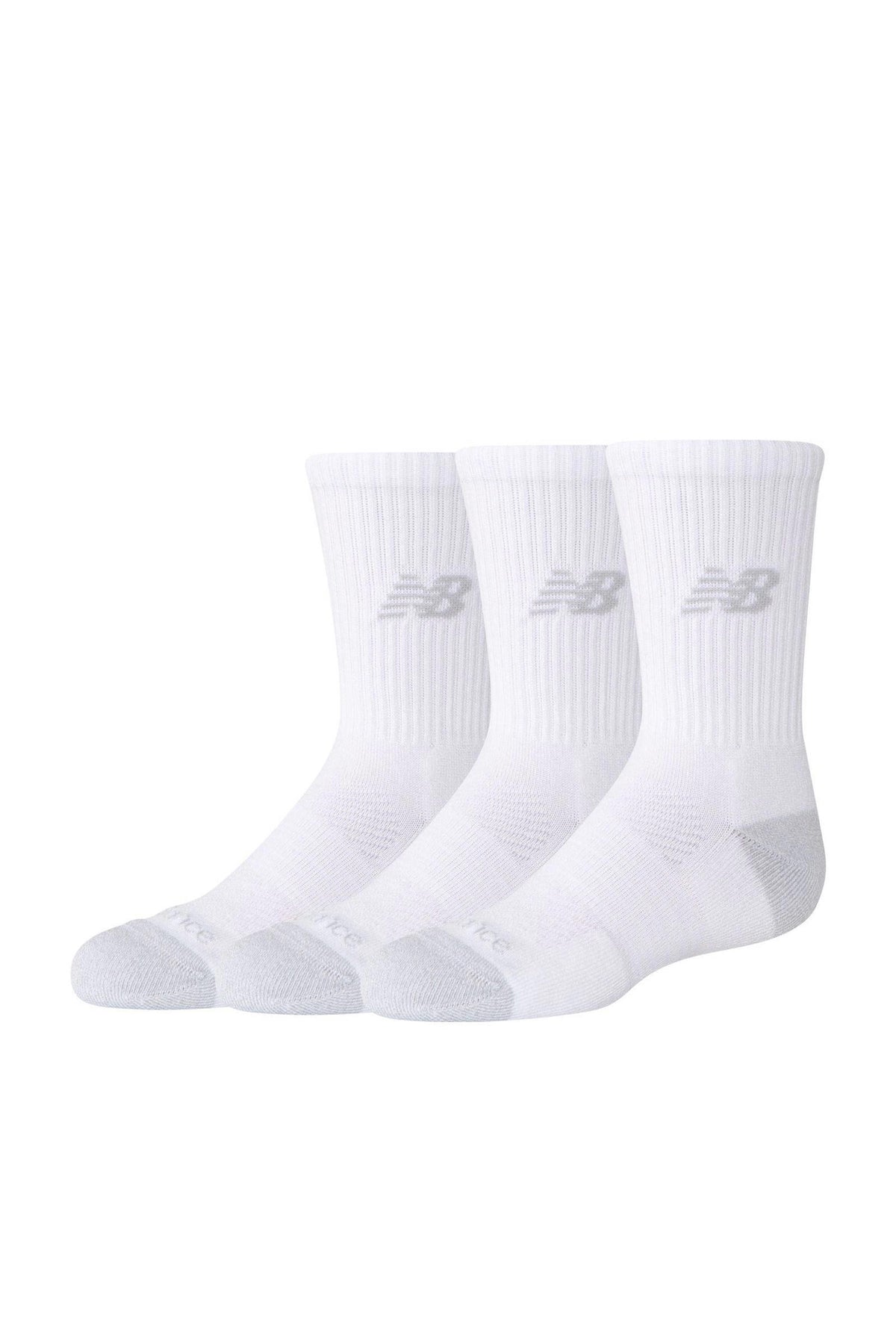 New Balance Youth Active Crew Socks 3 Pack White