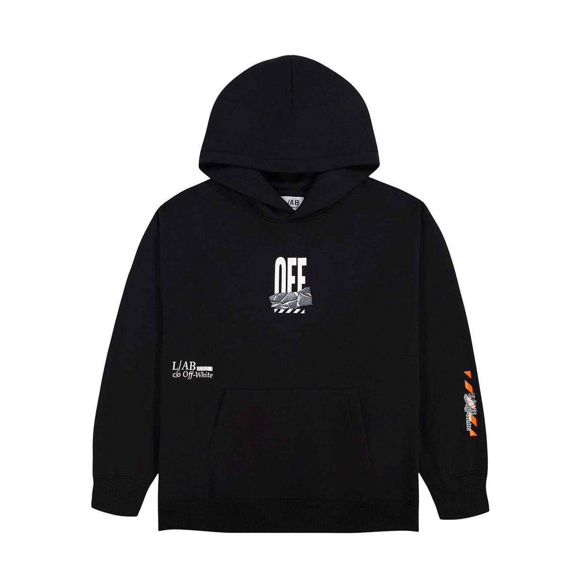 Lab Off-White Off Active Duct Tape Hoodie Black