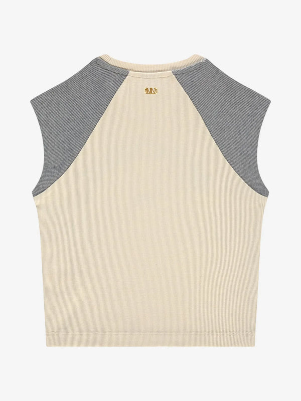 Nik&nik Officials Raglan Rib Top Wood ash/dark grey melange