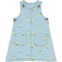 The New Siblings Saja Jeans jurkje Light blue denim emb