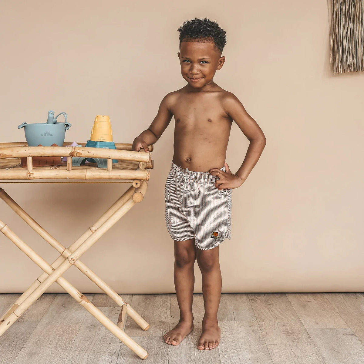 Salted Stories Seersucker | Swim Shorts Bombay brown