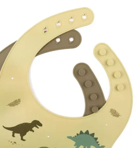 Llc Siliconen slabbetjes 2st: Dinosaurs Multi