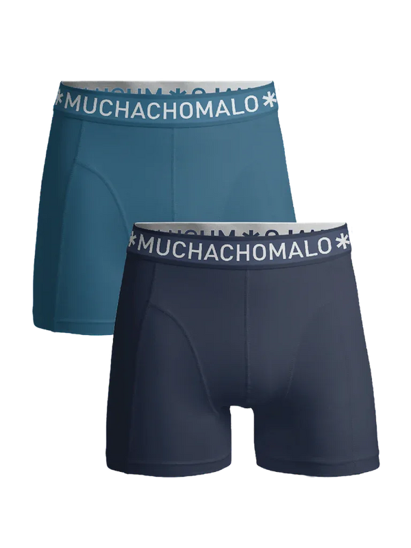 Muchachomalo Boys 2-Pack Boxer Shorts Solid Grey/blue