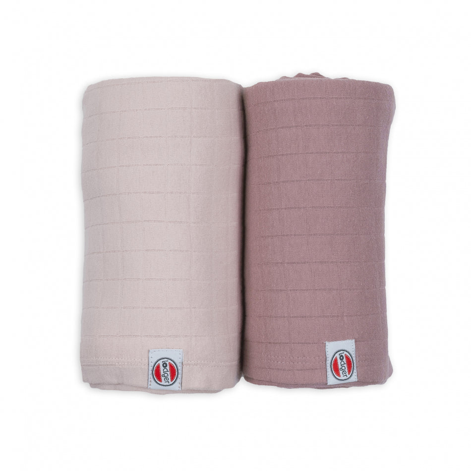 Lodger Swadller 2-pack Solid Powder/rose