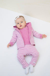 Feetje broek - stripe Roze melange