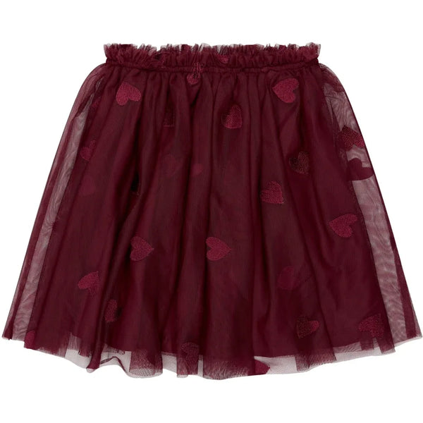 The New TNVohanna Mesh Skirt Burgundy emb tn