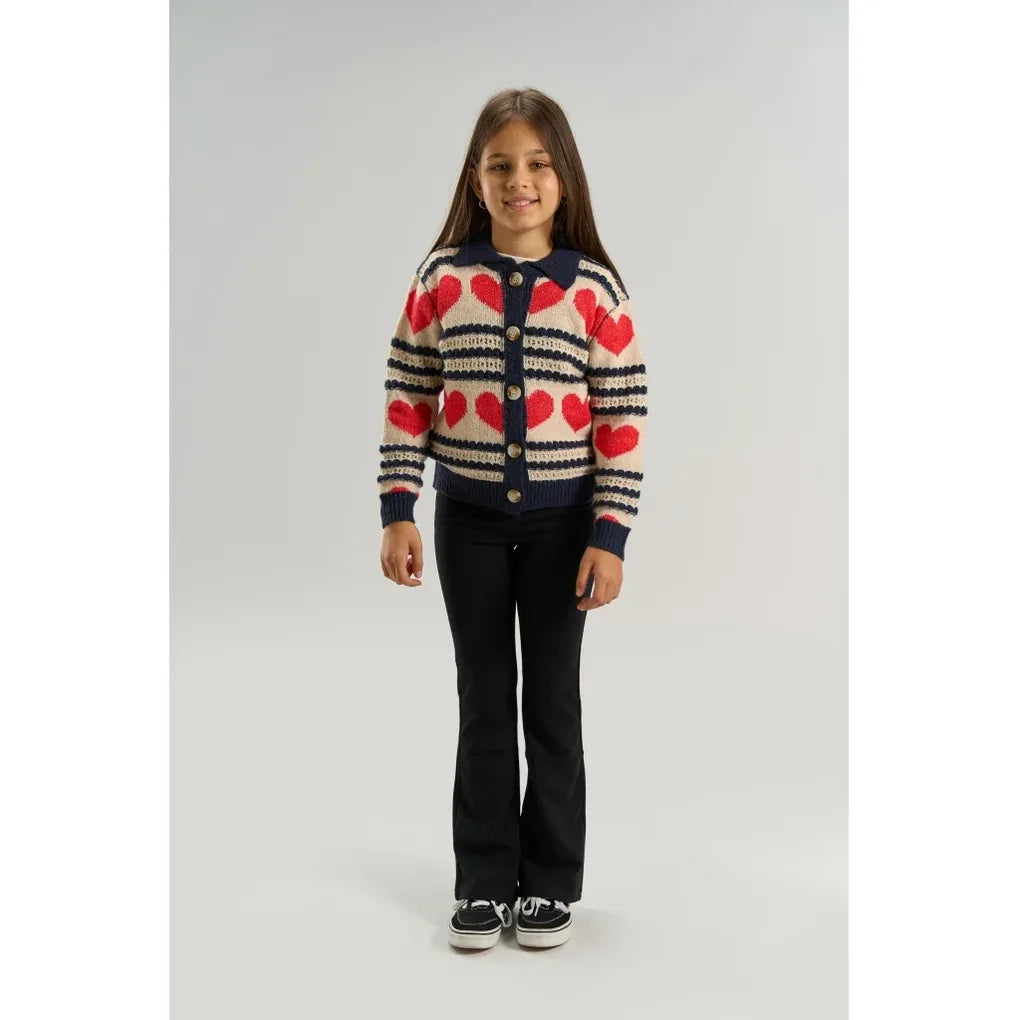 The New TNVallie Jacquard Cardigan Gardenia striped
