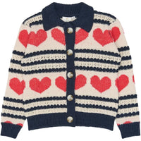 The New TNVallie Jacquard Cardigan Gardenia striped