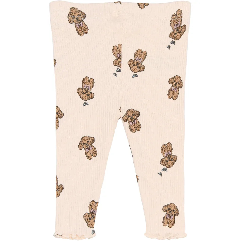 The New Siblings Sona Rib Legging Silver peony aop