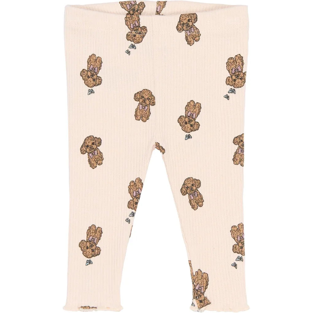 The New Siblings Sona Rib Legging Silver peony aop
