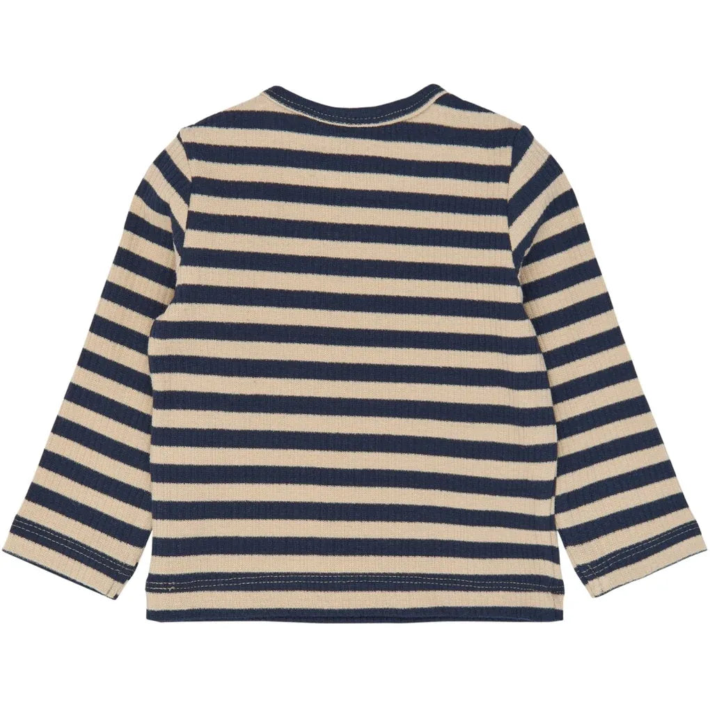 The New Siblings TNSBFro L_S Rib Tee Navy blazer striped