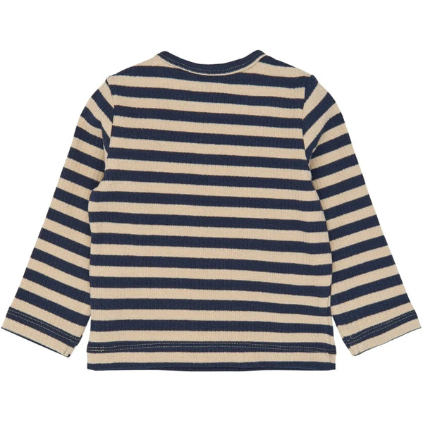 The New Siblings TNSBFro L_S Rib Tee Navy blazer striped
