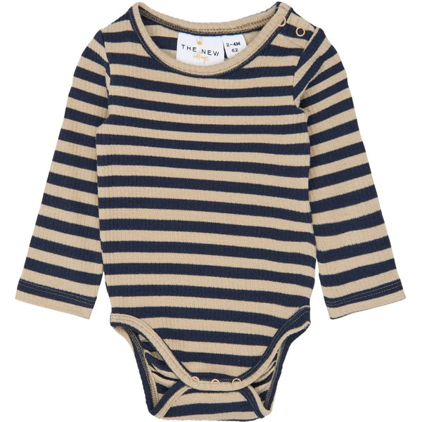 The New Siblings TNSBFro L_S Rib Body Navy blazer striped