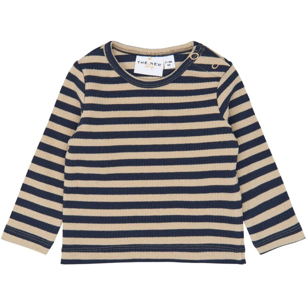 The New Siblings TNSBFro L_S Rib Tee Navy blazer striped