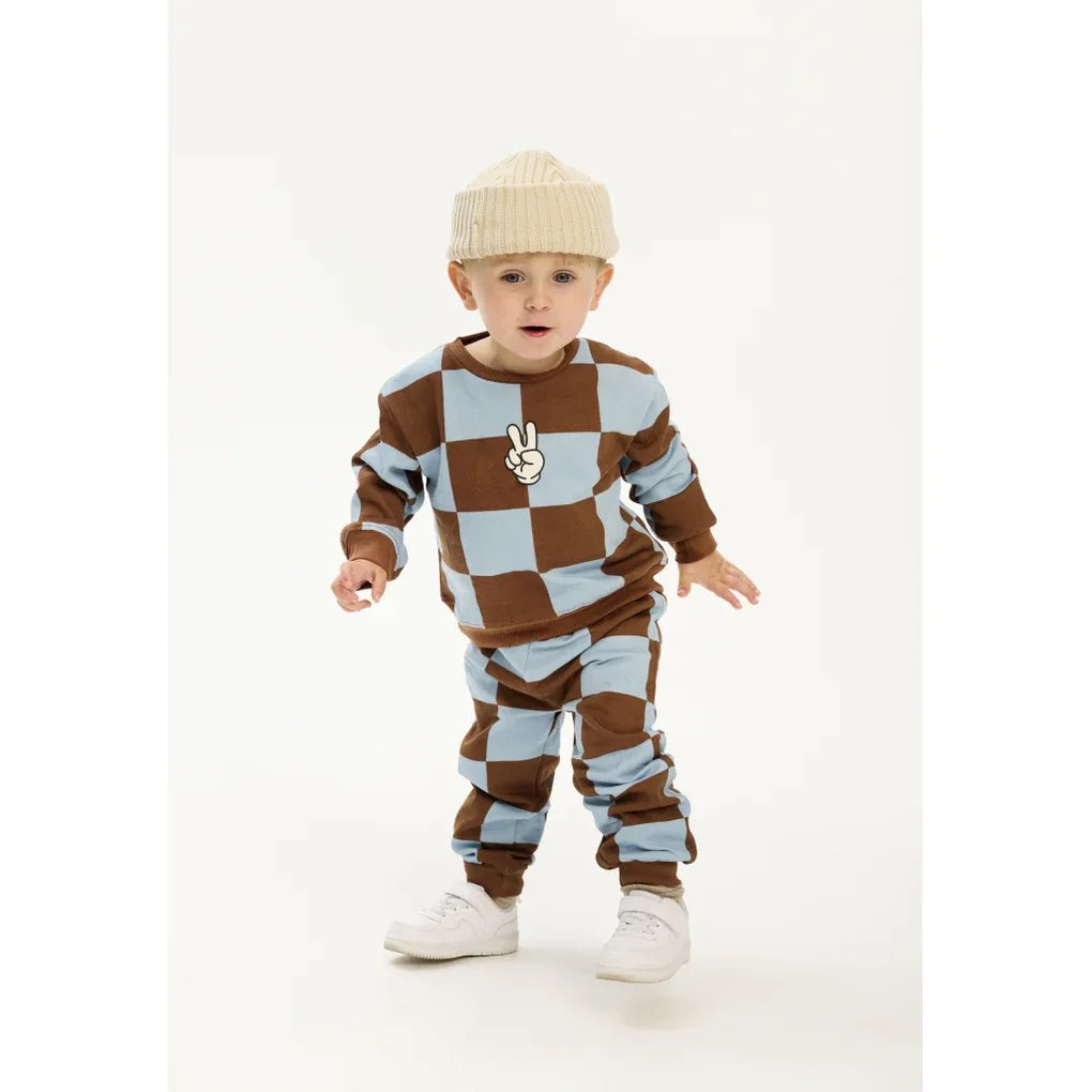 The New TNSTPaulie OS Sweatshirt Toffee check