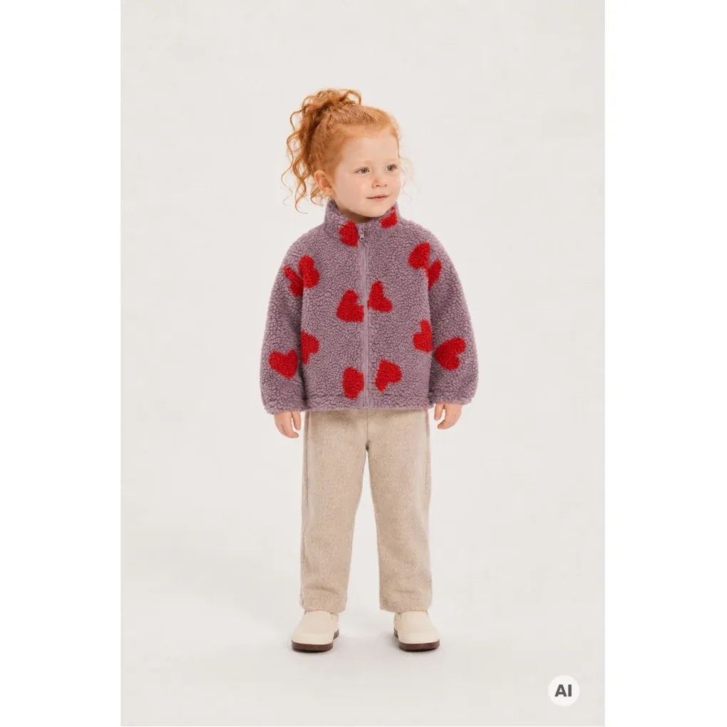 The New Siblings TNSTUna OS Teddy Jacket Elderberry aop tn